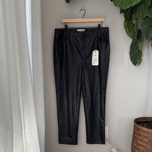 Arula Black Leather Soft Lined Pleather Pants